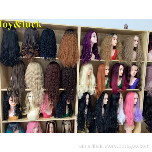 Wholesale Wigs for Women Side Part Ladies Hair Woman Party Dark Root Black Ombre Pink Natural Straight Long Synthetic Hair Wigs